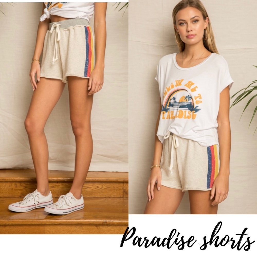 NEW Paradise - STRIPE  FRENCH TERRY SHORTS